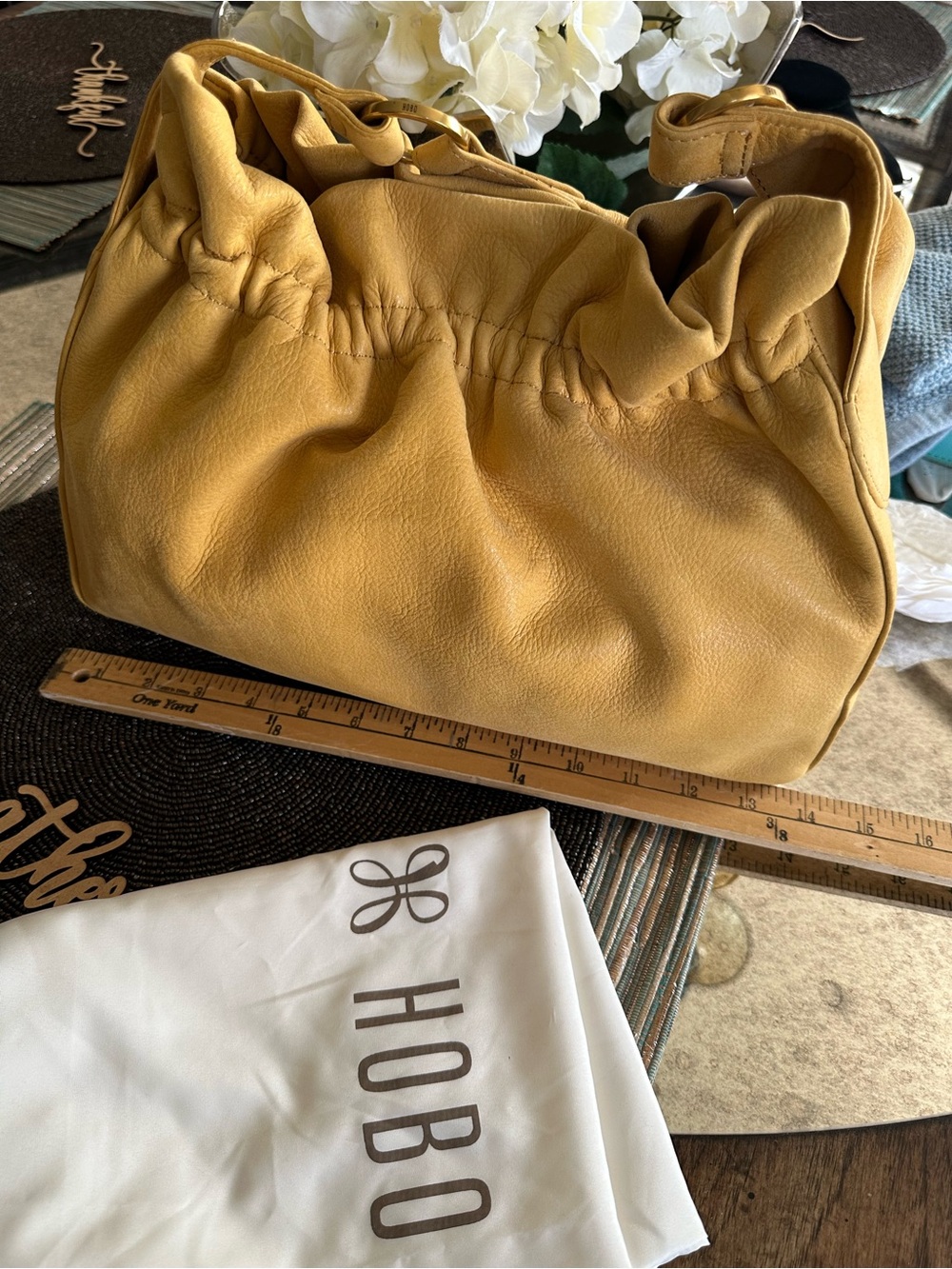 HOBO Mustard Yellow Gathered Shoulder Bag - Picture 7 of 16